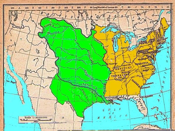 Map of Louisiana, 1800-1804